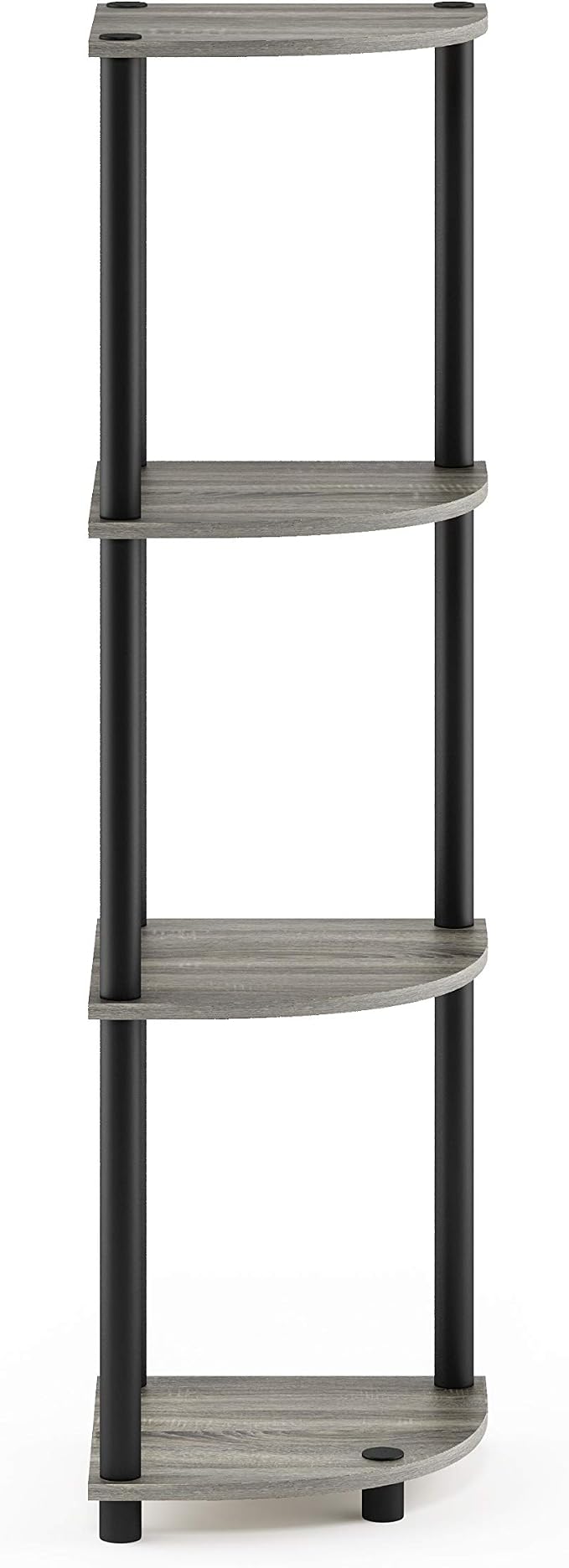 Furinno TURN-N-TUBE Corner Shelf, 4-Tier Corner Bookshelf, Display Storage Shelves with Open Shelves, for Organization and Storage, Living Room, Home Office, Garage, French Oak - Image 7