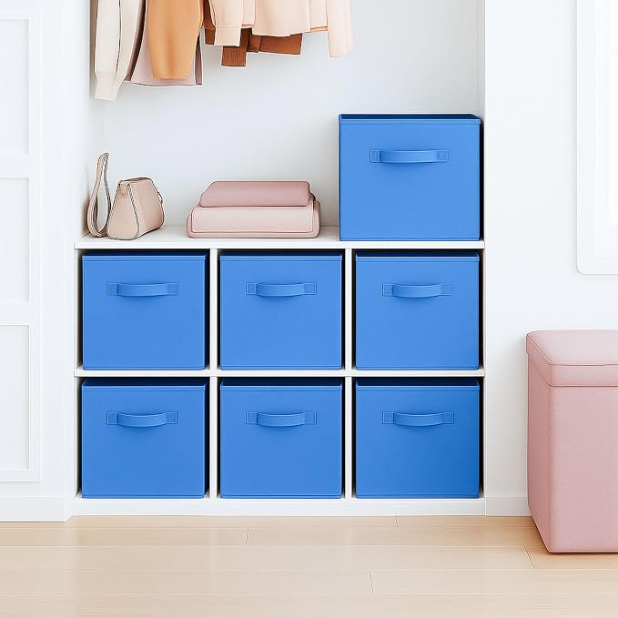 ShellKingdom Storage Bins, Foldable Fabric Storage Cubes And Cloth Storage Organizer Drawer For Closet And Toys, 2 Pack (Royal Blue) - Image 3