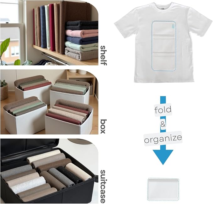 7 Pcs PLIIO Large Filers, Foldable Clothes Organizer, Space-Saving Closet and Suitcase solution, Wrinkle-Free Storage Solution for Home and Travel, Wardrobe Organizer and Clothes Folder - Image 3