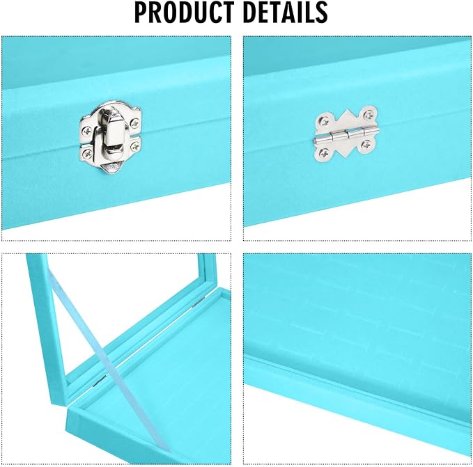 Vicoter Rings Organizer Tray 100 Slot Velvet Ring Earring Storage Box TranSparent Cover Jewelry Store Ring Display Box Jewelry Display Cabinet for Girl Wife Mother - Image 4