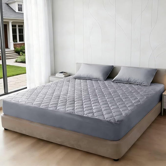 Shatex Full Size Mattress Pad - Breathable Quilted Mattress Topper Protector with 8-16 Inches Deep Pocket, Machine Washable (54x75inch,Grey)