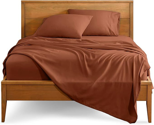 Bare Home King Sheet Set - 1800 Ultra-Soft Microfiber King Bed Sheets - Double Brushed - Deep Pockets - Easy Fit - 4 Piece Set - Bedding Sheets & Pillowcases (King, Terracotta)