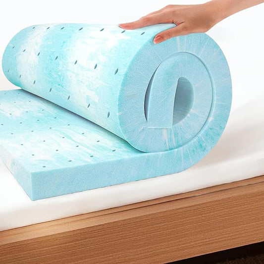 EGO Topper 4 Inch Cal King Memory Foam Mattress Topper, Gel Foam Mattress Topper for Pressure Relief, Ventilated Design Bed Topper in a Box, CertiPUR-US Certified, Medium