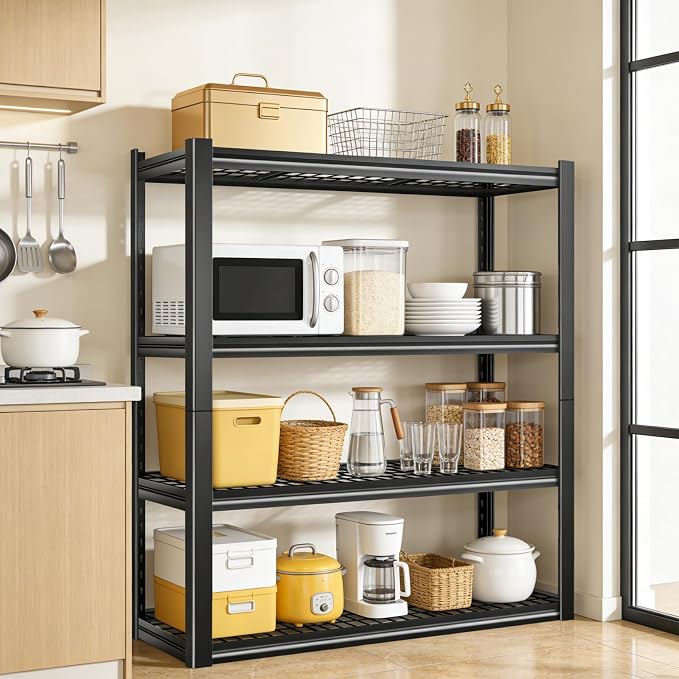 40W Garage Storage Shelves,2200LBS Metal Storage Shelves,Adjustable Heavy Duty Metal Garage Shelving Units Industrial Shelving for Garage,Basement,Warehouse,19.6" D x 39.37" W x 59.84" H - Image 9