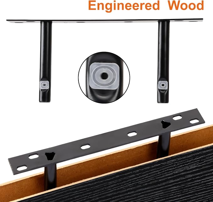Fixwal Black Floating Shelves for Wall, Rustic Wood Shelves for Bathroom, Living Room, Bedroom and Kitchen, Wall Shelves for Storage, Books, Room Decor (Set of 4, 15.8 Inch) - Image 4