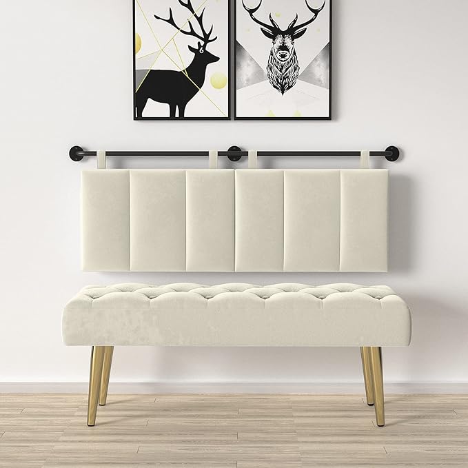 BSHOMGI Headboard, Headboards Queen Size Wall Mounted Bed Headboard with Headboards Only Height Adjustable Beige Head Boards for Bedroom(Velvet Beige, Queen)