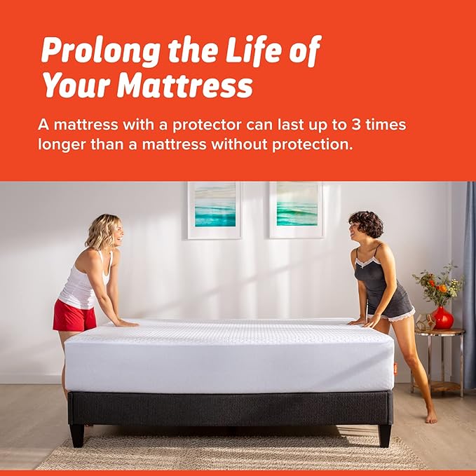 Layla Queen Mattress Protector, Liquid Proof, Breathable, Stain Resistant, 88% Polyester 12% Spandex With Tpu