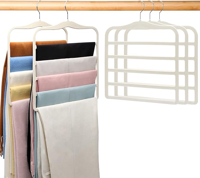 Magic Pants Velvet Hangers for Organization and Storage - Space Saving, 5 Pack Dorm Room Essentials for College Students Girls by JUUBAOOPN