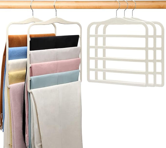Magic Pants Velvet Hangers for Organization and Storage - Space Saving, 5 Pack Dorm Room Essentials for College Students Girls by JUUBAOOPN
