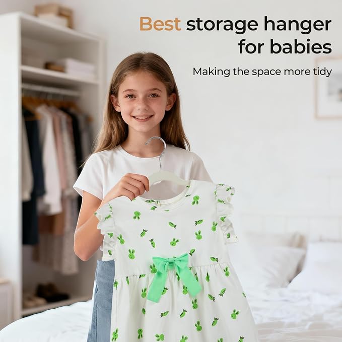 GoodtoU Kids Hangers Velvet 50 Pack 14" - Kids Felt Hangers Non Slip Toddler Hanger Childrens Hanger for Kid - Image 6