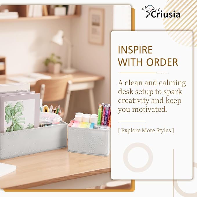 Criusia 26 Pack Drawer Organizer for Clothes, Foldable Dresser Dividers with 3 Sizes, Fabric Storage Bins – Gray - Image 8