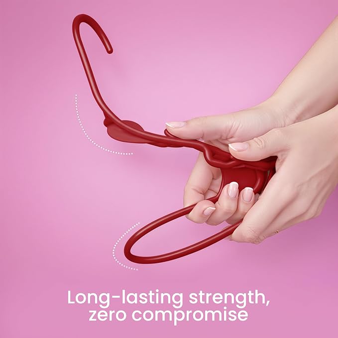 Utopia Home Plastic Hangers 50 Pack - Perfect Space Saving Clothes Hanger - Durable and Strong - Perfect Closet Organizers with Shoulder Grooves (Red) - Image 4