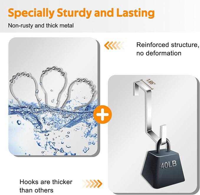 MISSLO Hanging Mesh Pockets Hold 340oz/1000ml Shampoo Shower Organizer with Over the Door Hooks - Image 6