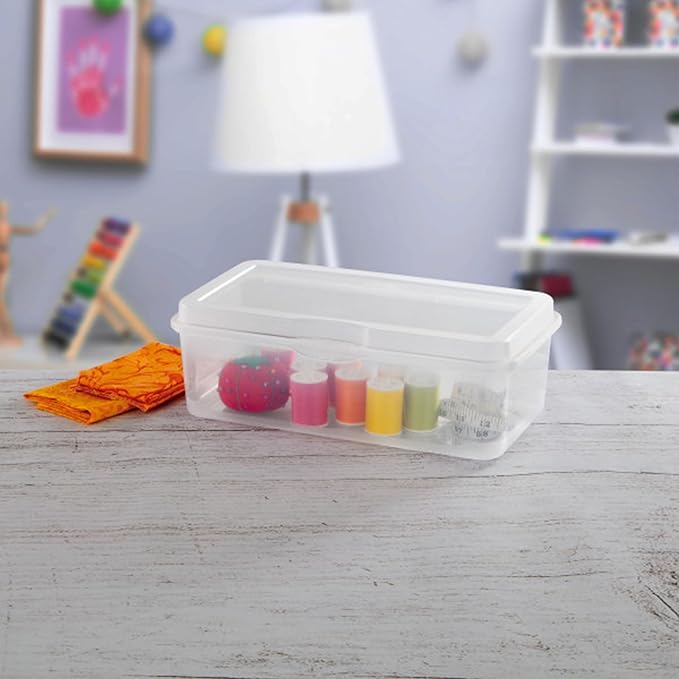 Sterilite 18-Pack FlipTop Stackable Rectangular Storage Bin with Hinging Lid, Clear - Image 6