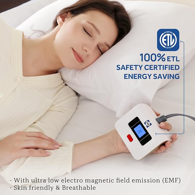 Sealy Electric Mattress Pad Full Size, 10 Heating Settings Heated Mattress Pad, Bed Warmer with Single Controller & Auto Off 1-12 Hours, Fit Up to 15 Inch, Machine Washable, 54"x75"