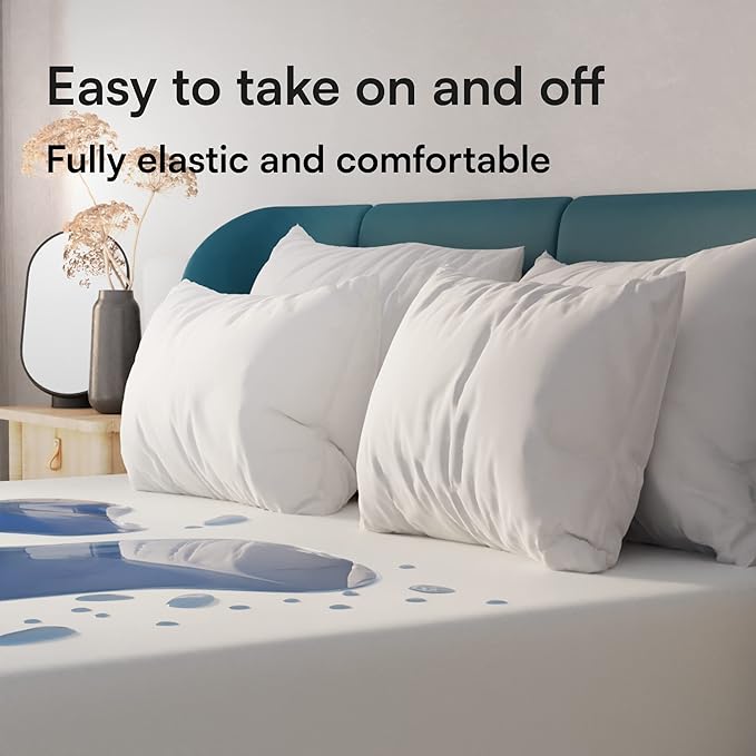 Niagara Waterproof Mattress Protector King 78x80 Cover Deep Pocket Breathable Noiseless 8-20Inches Bed Smooth Jersey Mattress Pad Cover Fully Ultra Thin Polyester