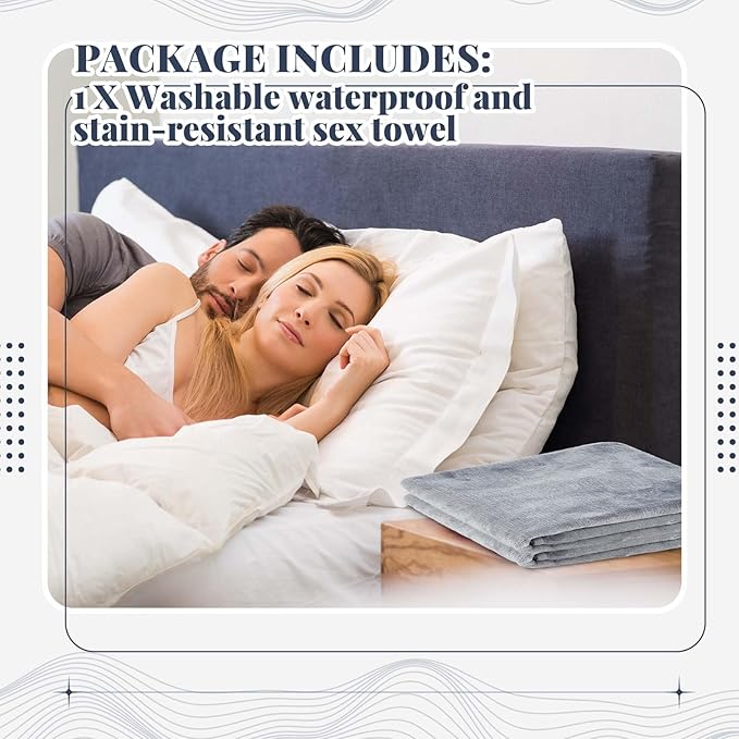 1 Pcs Couples Waterproof Mat Lover Reusable Stainproof Blanket Quiet Easy Use Mattress Protector for Adult Multi Functional Bed Sheet Couple Messy Play Pleasure Comfort (54 x 34 in,Grey)