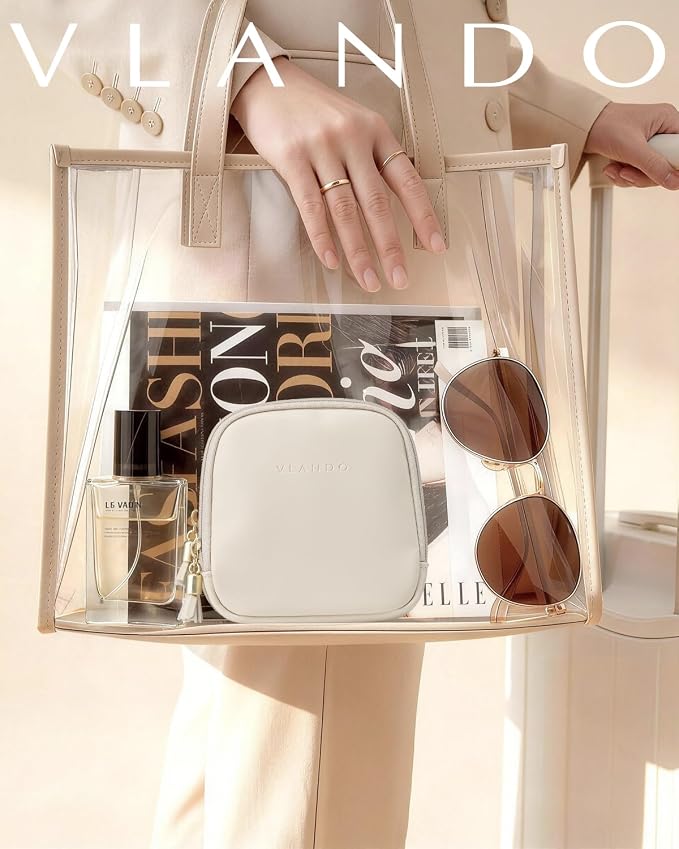 VLANDO Travel Jewelry Case,2-Layer Jewelry Organizer for Travel,Mothers Day Mom Gifts Teacher Gifts,Multi-Compartment Jewelry Storage for Rings Earrings Necklaces Bracelets-Cream White - Image 8