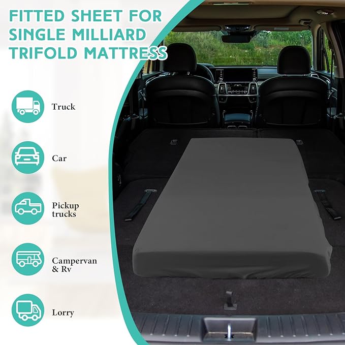 2-3 Inch Mattress Topper Cover (Only Cover) Memory Foam Protector Microfiber Memory Foam for Latex Mattress Topper Gel RV(Twin 75 x 38 Inch,Dark Gray)
