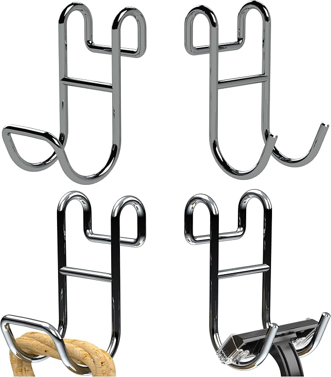 Shower Caddy Hook Helmet Fence Hooks Hook Caddy Hooks for Hanging Wires Hooks for Wire Shelves Heavy Duty Rustproof Hook Utility Hooks 4 Pack Silver by Joyfulitems
