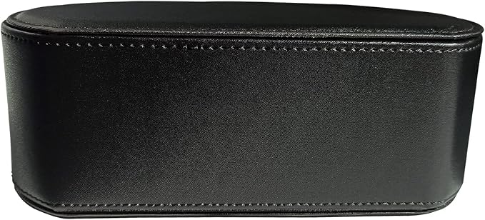 Leather Remote Control Holder with 5 Compartments TV Remote Caddy Storage Box/Tray,Desktop Organizer Store Controller,Glasses,Brush,Media Player,Pen,Space Saver for Bedside Table/Office Desk(Black) - Image 3
