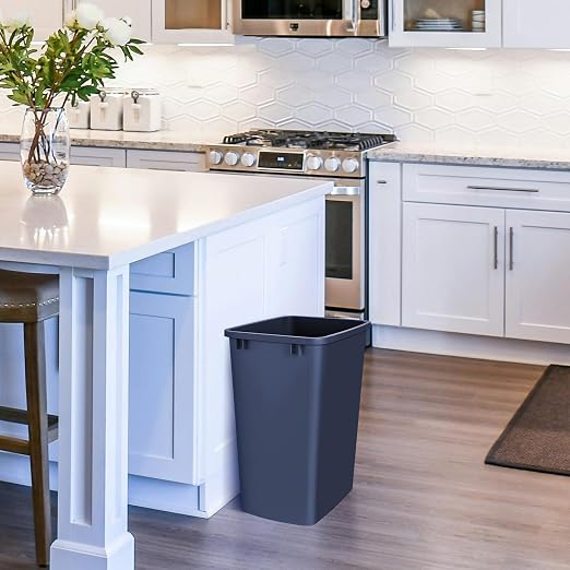 Rev-A-Shelf 2-Pack 35 Quart Polymer Replacement Trash Bin, Recycle Waste Garbage Container for Kitchen Cabinet Pullouts, Black, RV-35-18-2 - Large Plastic Bins for Home and Office - Image 9