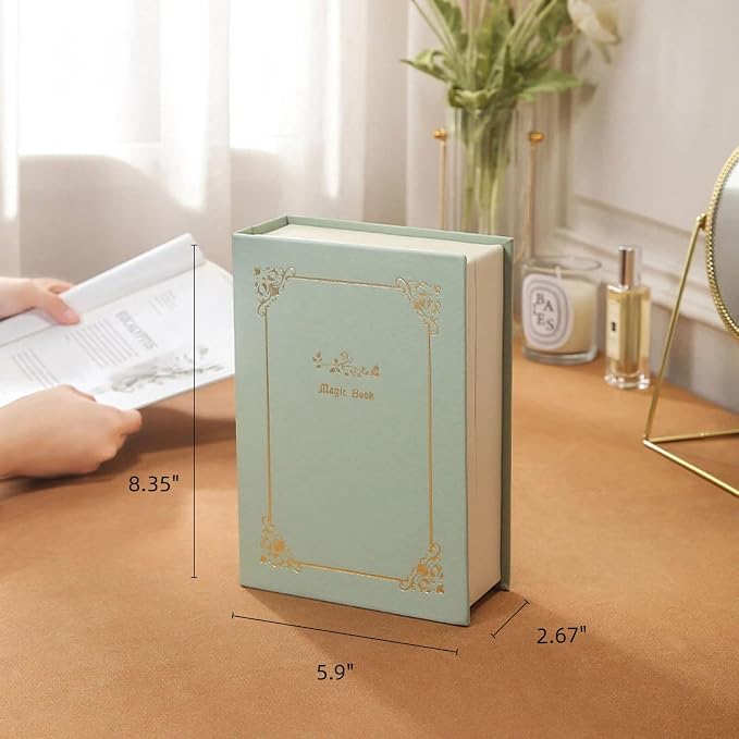 Book Jewelry Organizer Box with Magnetic Closure, PU Leather Double-Sided Jewelry Storage for Rings Necklaces Earring, Travle Jewelry Case Gift for Mom - Image 5