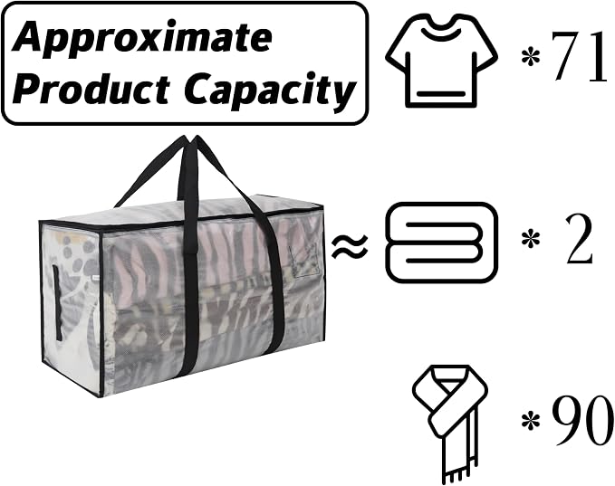 4 Pack Heavy Duty 93L (24.5 Gallon) Stackable Plastic Storage Bins with Lids, Clear Totes – For Home Organization and Storage, Sturdy and Reusable Alternative to Moving Bags - Image 5