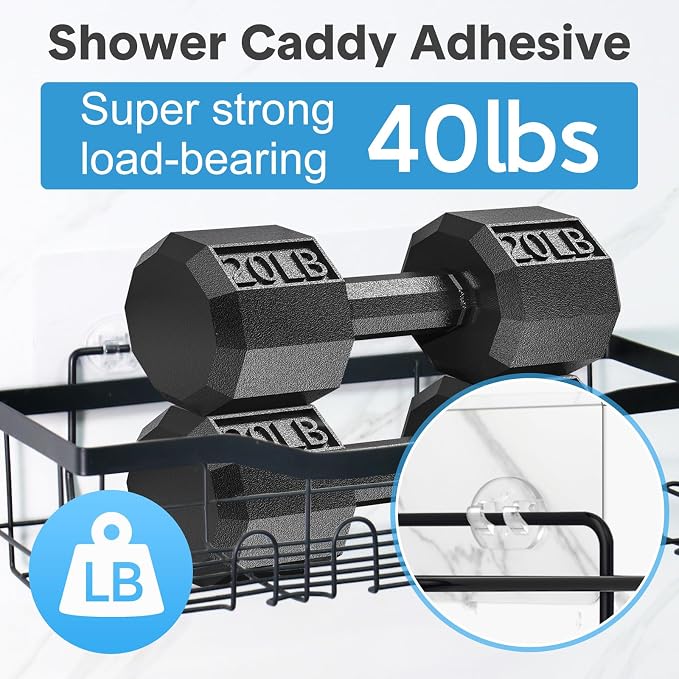 Lsnisni 12 Pack Adhesive Replacement, Strong Adhesive Hooks, Waterproof Adhesive Strips, No Drilling, for Bathroom Storage Shelves and Kitchen Racks - Image 3