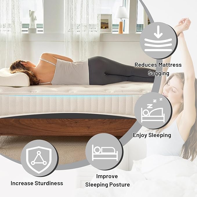 Sagging Mattress Support, Under Mattress Board to Fix Sinking Bed, 40D High-Density for Sagging Bed Repair, Firm Support Corrector Pad for Queen King Twin XL, 60x24x2 Inches, Pack of 1