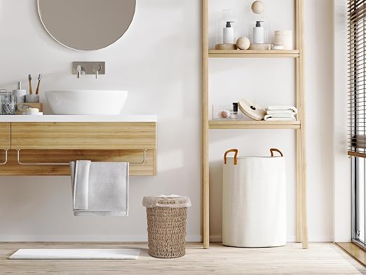 StorageWorks Wicker Waste Basket, Small Trash Can with Handwoven Seagrass, Wicker Garbage Can for Bedroom, Bathroom, 1 Pack - Image 5