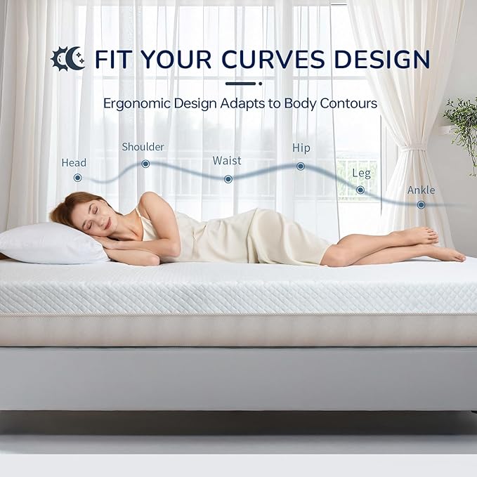 3 Inch Gel Memory Foam Mattress Topper Queen, Breathable Cooling Mattress Topper for Back Pain Relief, Washable Cooling Cover and High Density Memory Foam Included for Dorm, Bedroom