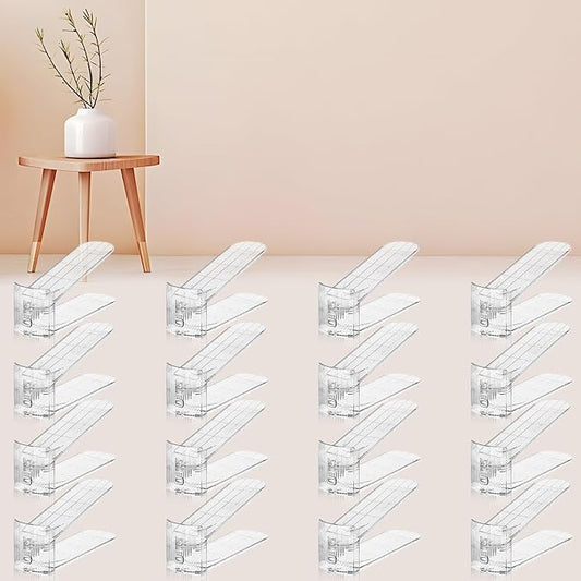 FENRUNXU Shoe Slots Organizer for Closet,16 Pack Shoe Stacker Shoe Rack Organizer for Closet Space Saver Storage Shoe Holder Organization(Transparent) by FENRUNXU