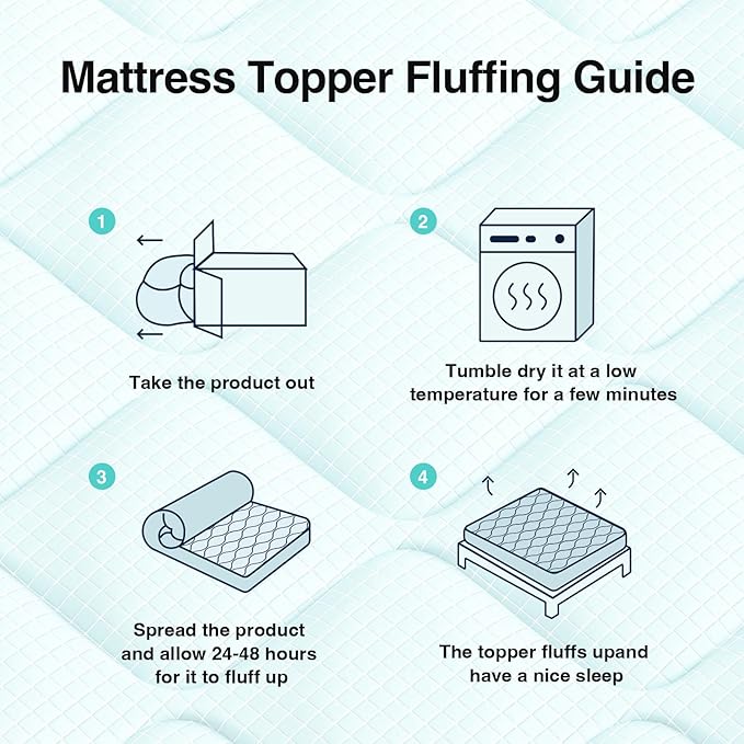 Novilla Cooling Mattress Topper Full Size, Cooling Factors Infused Mattress Pad for Hot Sleepers, Breathable Mattress Cover with Deep Pocket, Soft Down Alternative Bed Topper for Back Pain Relief
