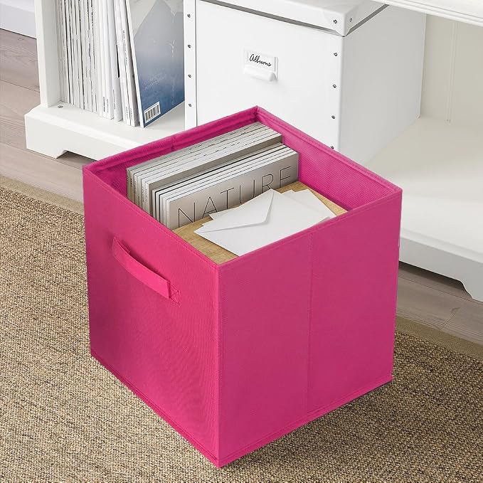 ShellKingdom Storage Bins, Foldable Fabric Storage Cubes And Cloth Organizer Drawer For Closet And Toys, 2 Pack (Fuchsia) - Image 7