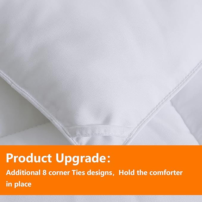 TAIMIT White Full Size Comforter Set - 7 Pieces, Bed in a Bag Bedding Sets with All Season Soft Quilted Warm Fluffy Reversible Comforter,Flat Sheet,Fitted Sheet,2 Pillow Shams,2 Pillowcases