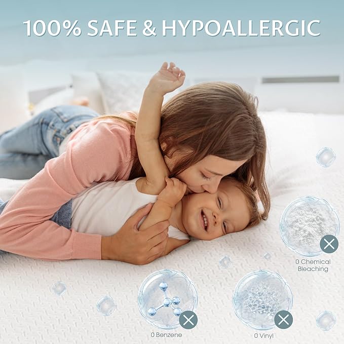 Reaks Twin Size Bed Waterproof Fitted Mattress Protector-Cooling Mattress Pad Cover with Deep Pocket Up to 15''