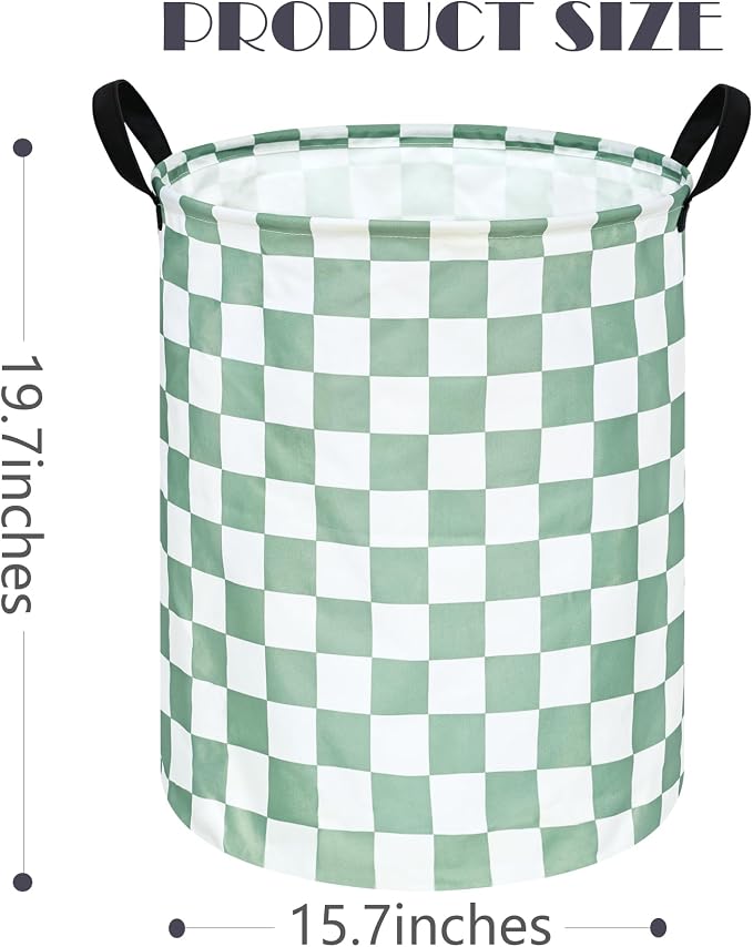 Sage Laundry Basket Kids Hamper Gifts Storage Basket Toys Box Large Canvas Collapsible Organizer Bins for Home/Dorm/Kitchen/Pet/Office/Closet/Shelf/Gift Baskets - Image 5