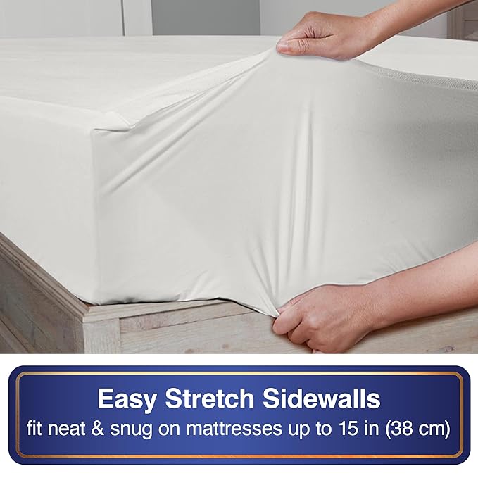 All-in-One Mattress Protector, Zippered Encasement, Water & Stain Resistant, Triple Seal Protection, RV Short Twin, White