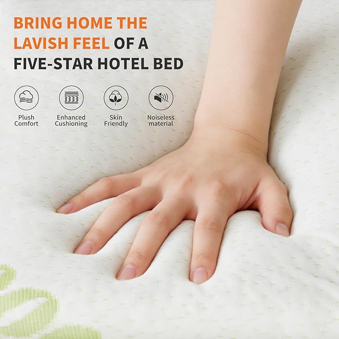 Sweetcrispy Ultra Soft Mattress Topper Twin Size - Viscose Made from Bamboo Pillow Top Mattress Pad for Breathable Cooling & Back Pain Relief, Deep Pocket Comfort Bed Topper, Green