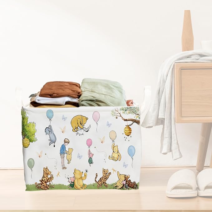 Winnie Basket,the Pooh baby Stuff,Winnie Nursery Decor Laundry Hamper With A Waterproof PECoating, Foldable, Bathroom and Bedroom SetClothes ,Toys Bin, Baby Nursery Hamper Decor - Image 6
