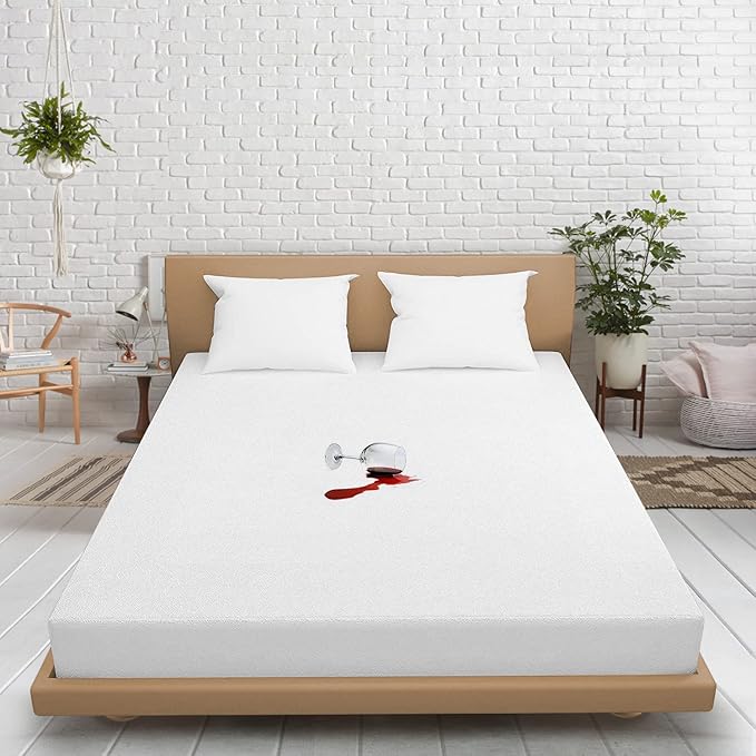 Alaskan King Waterproof Terry Cotton Cover - Fitted Sheet Style Breathable Mattress Cover - Terry Cotton Surface [Alaskan King, White] 15 Inch Deep Pocket
