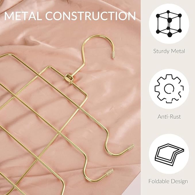 ZEDODIER 3 Pack Tank Top Hanger Space Saving, Bra Hangers for Closet Organizer, Hanging Bra Organizer Tank Tops Holder with 24 Hooks, Metal Closet Organizers and Storage Small Space Solutions, Gold - Image 2