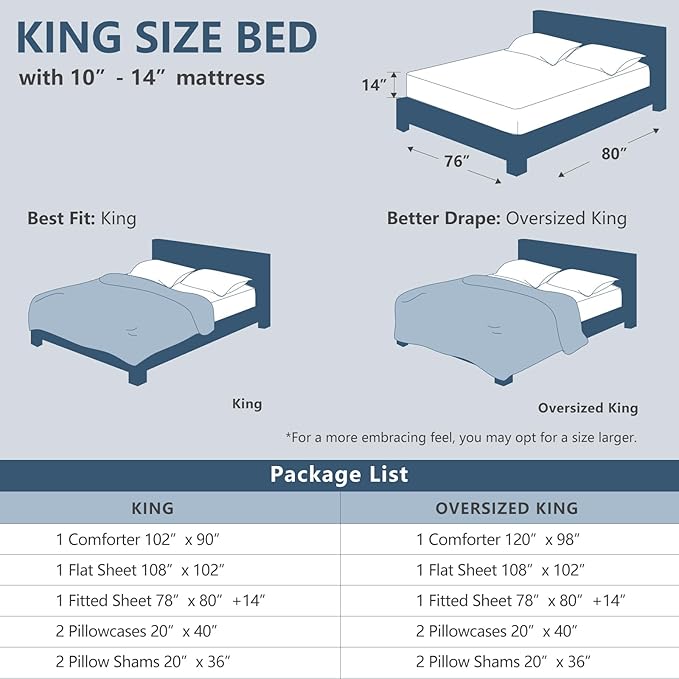 CozyLux King Size Comforter Set Oatmeal - 7 Pieces Bed in a Bag King, Luxury Soft Bed Set for All Seasons, Bedding Set with Down Alternative Comforter, Sheets, Pillowcases & Shams