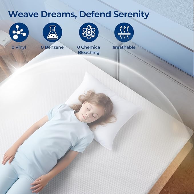 TASTELIFE Full Size Waterproof Mattress Protector - Breathable Cooling Mattress Cover & Pad, Deep Pocket Fits 8-21”, Ultra-Soft Washable Sheet Protection