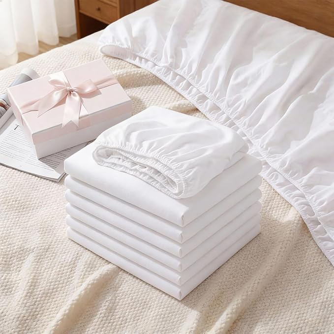 10 Pack Mattress Topper Cover Memory Foam Protector Queen Size Waterproof White Mattress Pad with Deep Pocket 3"-15" Depth, Soft & Breathable Bed Cover for Hotel Dorm Room Bedroom