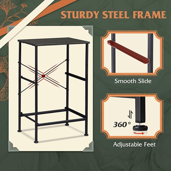 WLIVE Night Stand, Small Dresser with 2 Drawers & Wooden Top, Nightstand with Fabric Bins, Bedside Table End Table for Bedroom, Closet, Entryway, College Dorm, Black