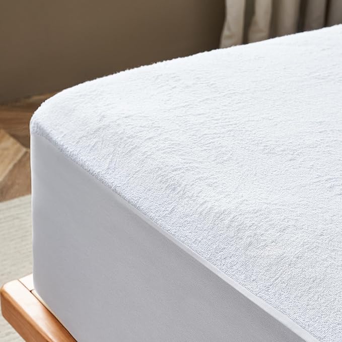 Epitex Waterproof Mattress Protector Twin Size, Ultra Soft and Breathable Mattress Cover with Deep Pocket for 8-12 Inches Mattress, Machine Wash, White