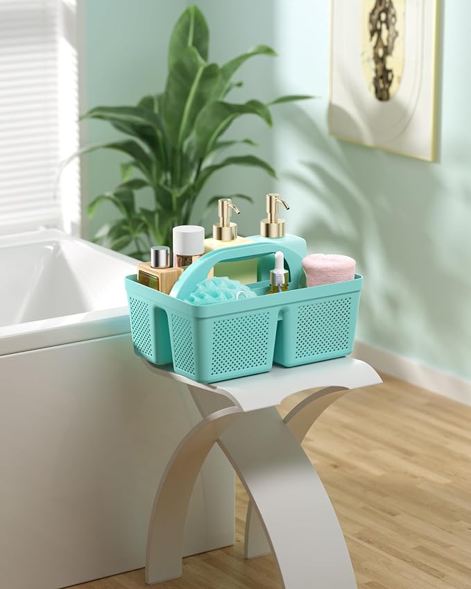 4 Pack Portable Shower Caddy, Integrated Handle, Reinforced Plastic, Organizer Storage Bathroom Supplies and Beauty Products, Cleaning Supplies, Shower Basket for Home, Dorm, Shelf and Cabinet - Image 9