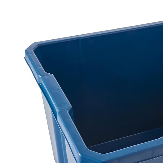 Gracious Living Medium Curbside Blue Box, Plastic 17 Gallon/64 Litre Home Trash Can Refuse and Recycling Bin Container with Built-in Handles (6 Pack) - Image 7